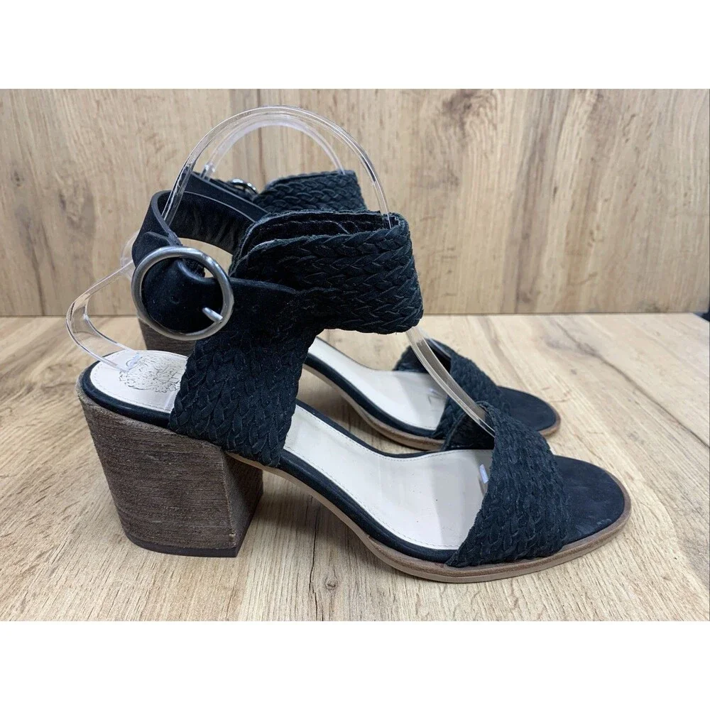 Vince Camuto Womens Kolema Block Heel Sandal Shoes Strap back Black  Size US 9M - Picture 2 of 16